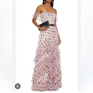 Elegant light lavender with black sequin polkadots “be the belle of the ball”